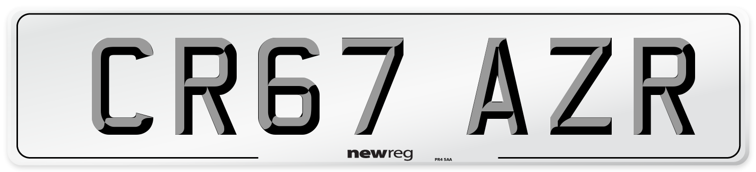 CR67 AZR Number Plate from New Reg